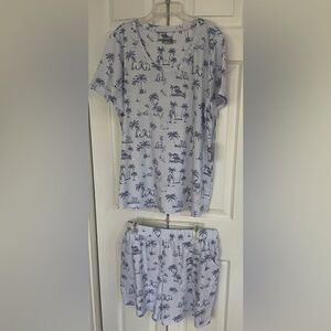 NWT Sleep Sense 2 Pc Tropical Short Pajamas L